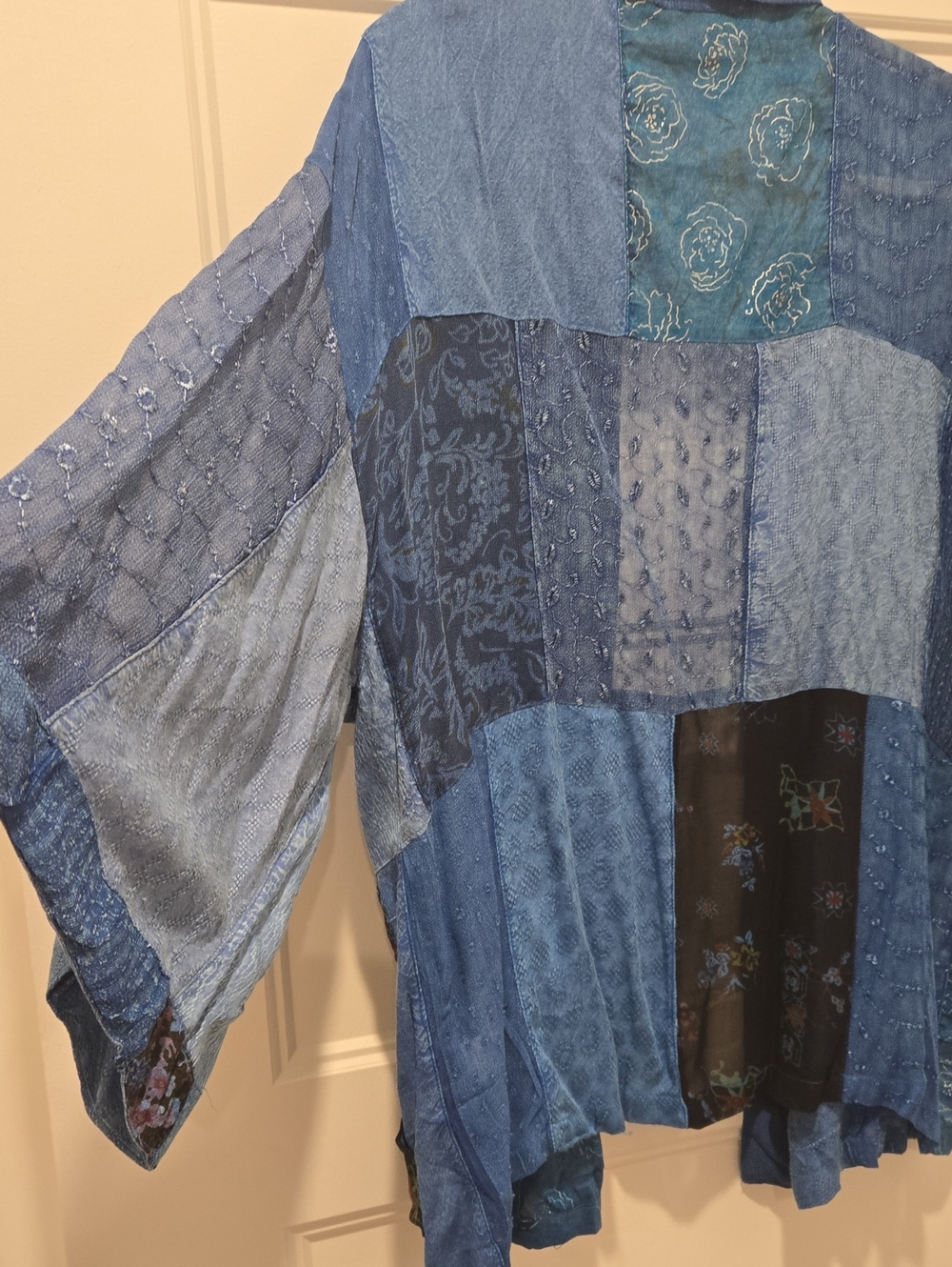 Young Threads Patchwork Blue Kimono Jacket - Mixed Blue Tones - Picture 2 of 3